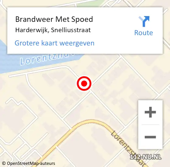 Locatie op kaart van de 112 melding: Brandweer Met Spoed Naar Harderwijk, Snelliusstraat op 6 februari 2020 12:18