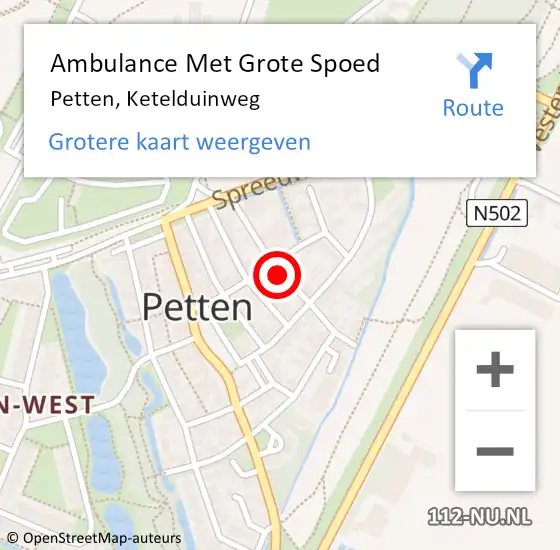 Locatie op kaart van de 112 melding: Ambulance Met Grote Spoed Naar Petten, Ketelduinweg op 6 februari 2020 12:19