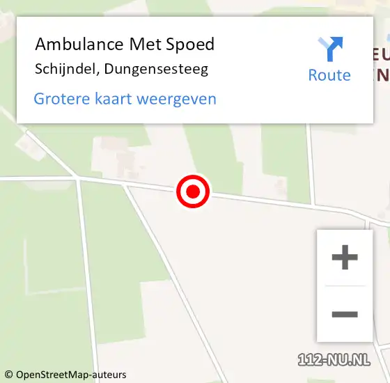 Locatie op kaart van de 112 melding: Ambulance Met Spoed Naar Schijndel, Dungensesteeg op 6 februari 2020 13:36