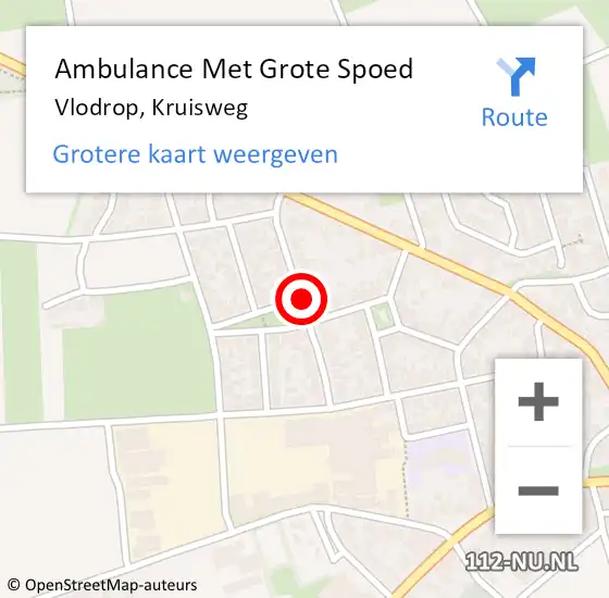 Locatie op kaart van de 112 melding: Ambulance Met Grote Spoed Naar Vlodrop, Kruisweg op 6 februari 2020 15:56