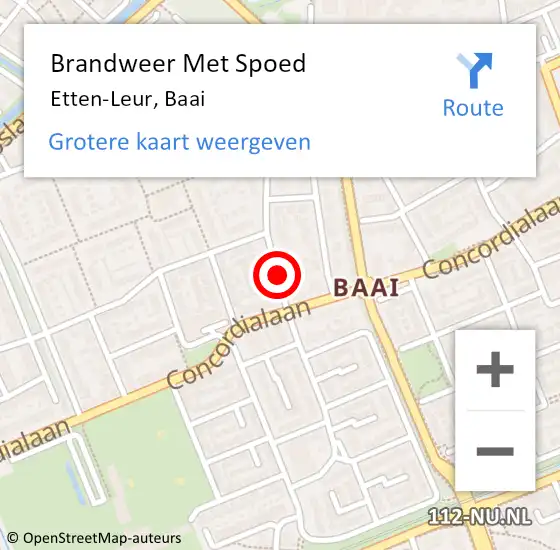 Locatie op kaart van de 112 melding: Brandweer Met Spoed Naar Etten-Leur, Baai op 6 februari 2020 18:11