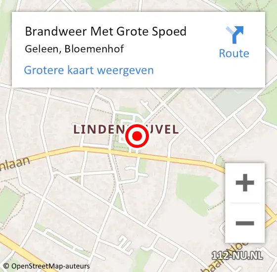 Locatie op kaart van de 112 melding: Brandweer Met Grote Spoed Naar Geleen, Bloemenhof op 6 februari 2020 20:13