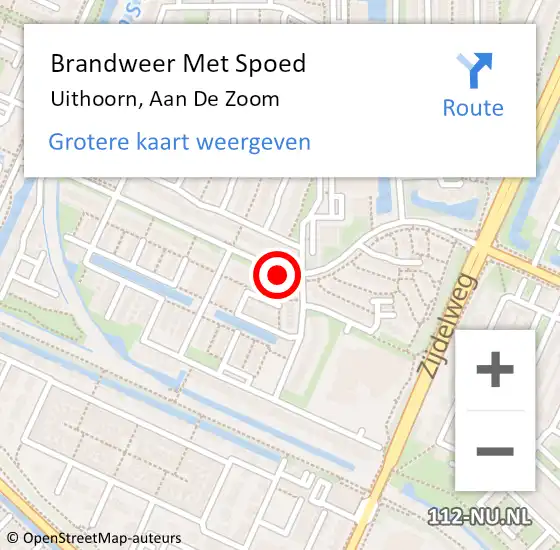 Locatie op kaart van de 112 melding: Brandweer Met Spoed Naar Uithoorn, Aan De Zoom op 6 februari 2020 20:59