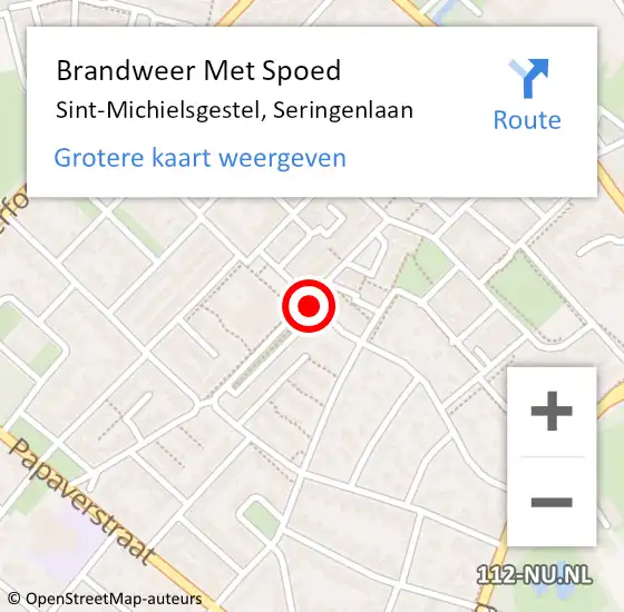 Locatie op kaart van de 112 melding: Brandweer Met Spoed Naar Sint-Michielsgestel, Seringenlaan op 7 februari 2020 04:54