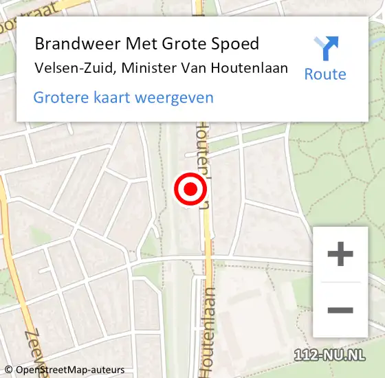 Locatie op kaart van de 112 melding: Brandweer Met Grote Spoed Naar Velsen-Zuid, Minister Van Houtenlaan op 7 februari 2020 05:45