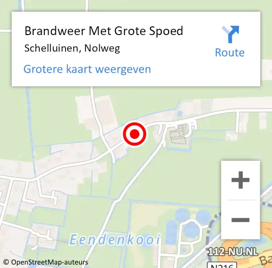 Locatie op kaart van de 112 melding: Brandweer Met Grote Spoed Naar Schelluinen, Nolweg op 7 februari 2020 08:26