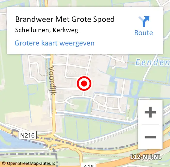 Locatie op kaart van de 112 melding: Brandweer Met Grote Spoed Naar Schelluinen, Kerkweg op 7 februari 2020 08:57