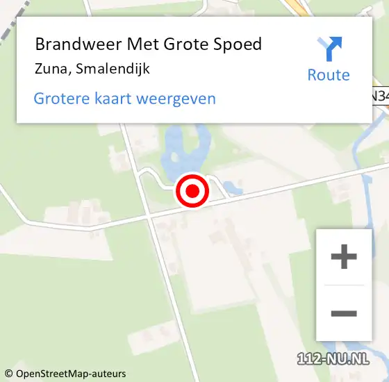 Locatie op kaart van de 112 melding: Brandweer Met Grote Spoed Naar Zuna, Smalendijk op 27 april 2014 17:50