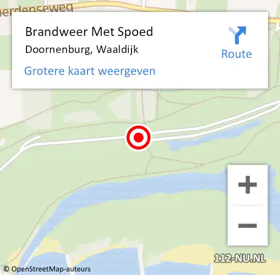 Locatie op kaart van de 112 melding: Brandweer Met Spoed Naar Doornenburg, Waaldijk op 7 februari 2020 11:33