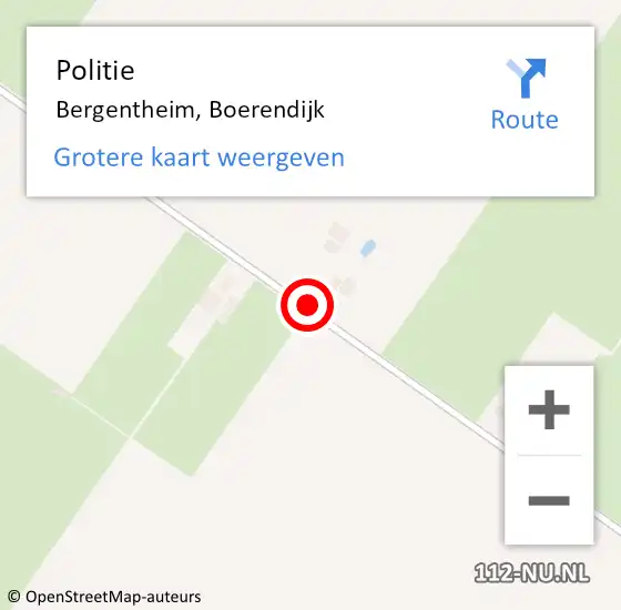 Locatie op kaart van de 112 melding: Politie Bergentheim, Boerendijk op 7 februari 2020 12:25