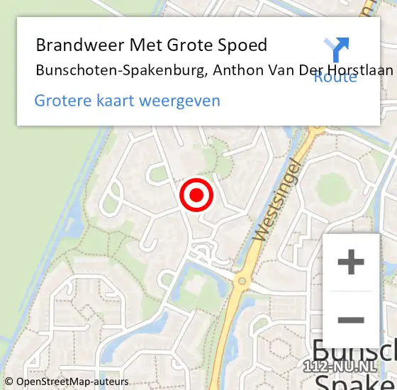 Locatie op kaart van de 112 melding: Brandweer Met Grote Spoed Naar Bunschoten-Spakenburg, Anthon Van Der Horstlaan op 7 februari 2020 12:48