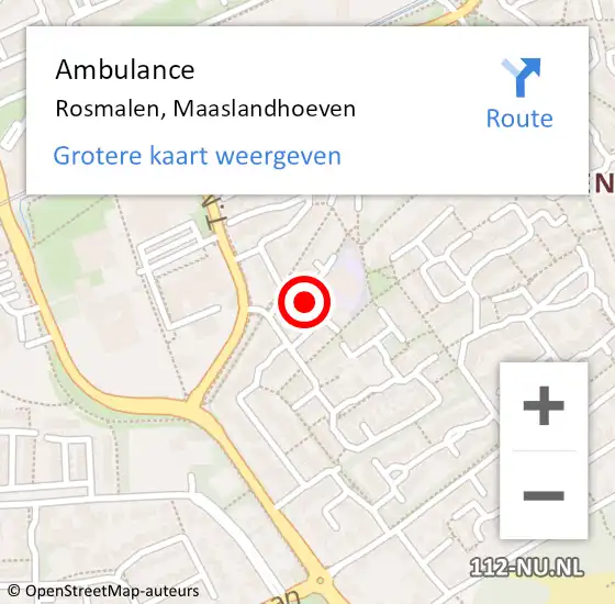 Locatie op kaart van de 112 melding: Ambulance Rosmalen, Maaslandhoeven op 7 februari 2020 12:51