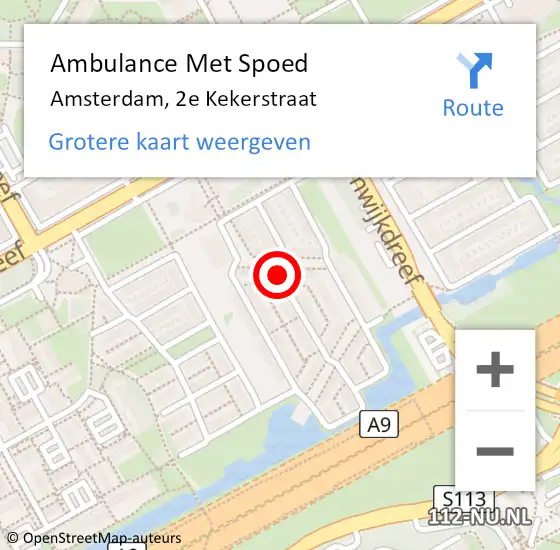 Locatie op kaart van de 112 melding: Ambulance Met Spoed Naar Amsterdam, 2e Kekerstraat op 7 februari 2020 12:59