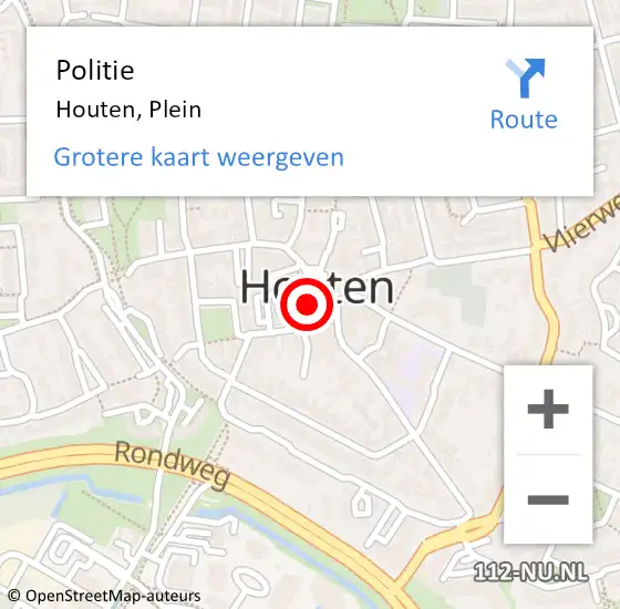 Locatie op kaart van de 112 melding: Politie Houten, Plein op 7 februari 2020 14:31