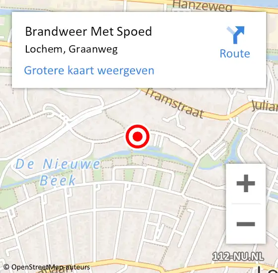 Locatie op kaart van de 112 melding: Brandweer Met Spoed Naar Lochem, Graanweg op 27 april 2014 18:58