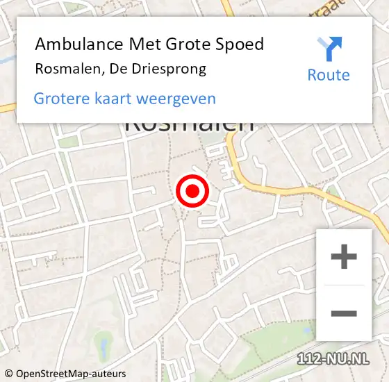 Locatie op kaart van de 112 melding: Ambulance Met Grote Spoed Naar Rosmalen, De Driesprong op 7 februari 2020 20:02