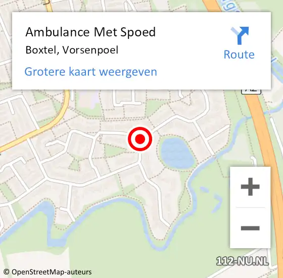 Locatie op kaart van de 112 melding: Ambulance Met Spoed Naar Boxtel, Vorsenpoel op 7 februari 2020 20:18