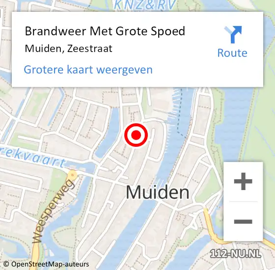 Locatie op kaart van de 112 melding: Brandweer Met Grote Spoed Naar Muiden, Zeestraat op 7 februari 2020 21:15