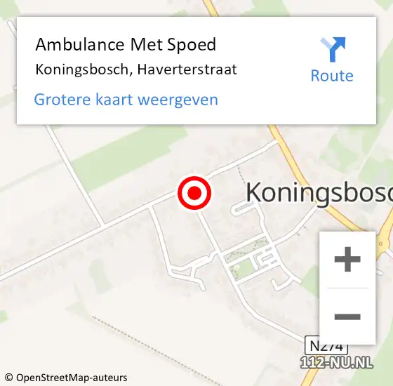 Locatie op kaart van de 112 melding: Ambulance Met Spoed Naar Koningsbosch, Haverterstraat op 27 april 2014 19:16