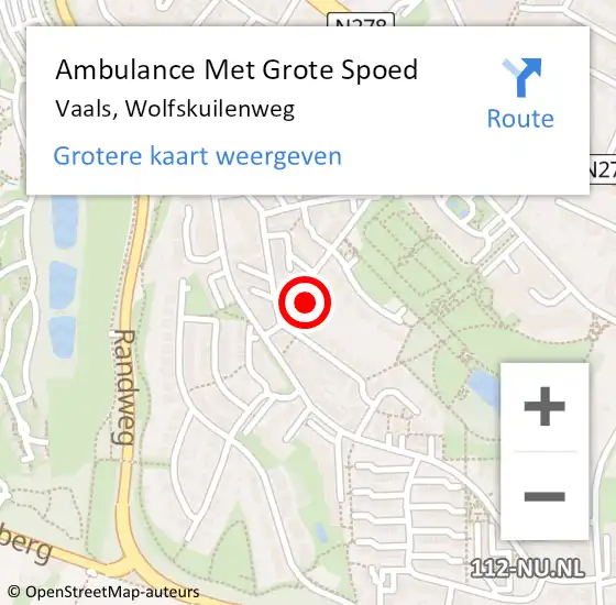 Locatie op kaart van de 112 melding: Ambulance Met Grote Spoed Naar Vaals, Wolfskuilenweg op 27 april 2014 19:20