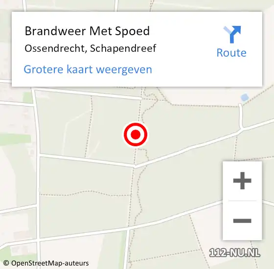 Locatie op kaart van de 112 melding: Brandweer Met Spoed Naar Ossendrecht, Schapendreef op 7 februari 2020 22:29