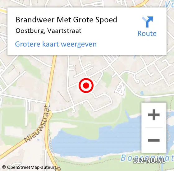 Locatie op kaart van de 112 melding: Brandweer Met Grote Spoed Naar Oostburg, Vaartstraat op 27 april 2014 19:31