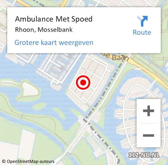 Locatie op kaart van de 112 melding: Ambulance Met Spoed Naar Rhoon, Mosselbank op 7 februari 2020 23:59