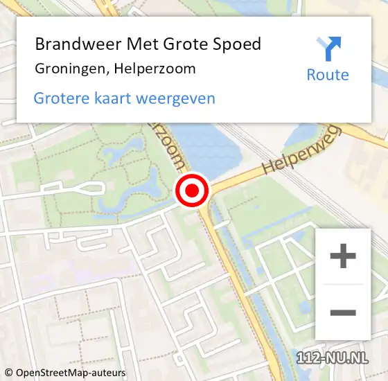 Locatie op kaart van de 112 melding: Brandweer Met Grote Spoed Naar Groningen, Helperzoom op 8 februari 2020 00:09