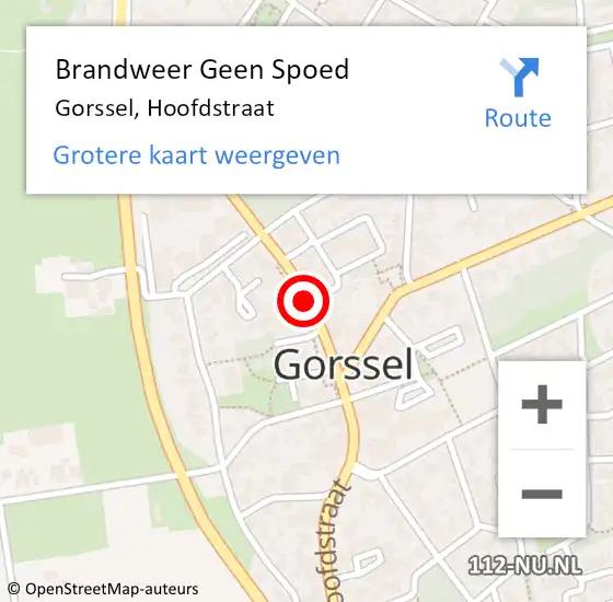 Locatie op kaart van de 112 melding: Brandweer Geen Spoed Naar Gorssel, Hoofdstraat op 8 februari 2020 09:42