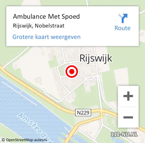 Locatie op kaart van de 112 melding: Ambulance Met Spoed Naar Rijswijk, Nobelstraat op 8 februari 2020 11:10