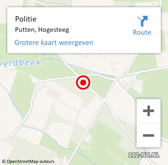 Locatie op kaart van de 112 melding: Politie Putten, Hogesteeg op 8 februari 2020 14:10