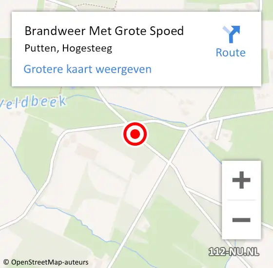 Locatie op kaart van de 112 melding: Brandweer Met Grote Spoed Naar Putten, Hogesteeg op 8 februari 2020 14:10