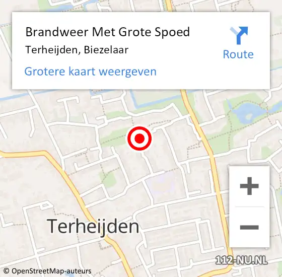 Locatie op kaart van de 112 melding: Brandweer Met Grote Spoed Naar Terheijden, Biezelaar op 8 februari 2020 17:32