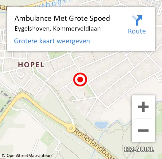 Locatie op kaart van de 112 melding: Ambulance Met Grote Spoed Naar Eygelshoven, Kommerveldlaan op 27 april 2014 21:00