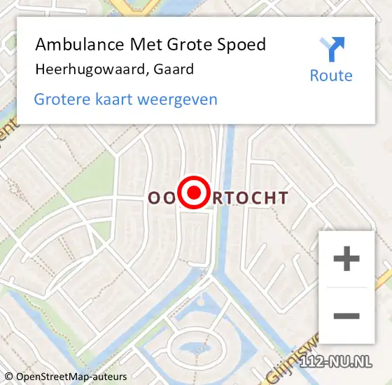 Locatie op kaart van de 112 melding: Ambulance Met Grote Spoed Naar Heerhugowaard, Gaard op 8 februari 2020 17:55