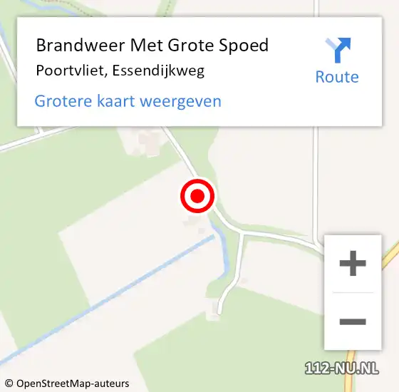 Locatie op kaart van de 112 melding: Brandweer Met Grote Spoed Naar Poortvliet, Essendijkweg op 8 februari 2020 20:07