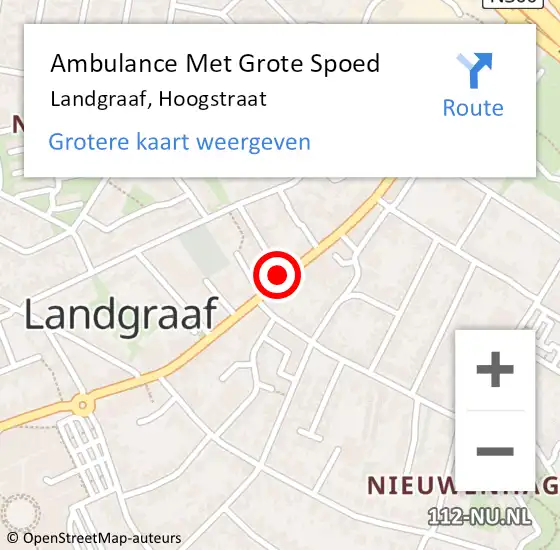 Locatie op kaart van de 112 melding: Ambulance Met Grote Spoed Naar Landgraaf, Hoogstraat op 8 februari 2020 20:31