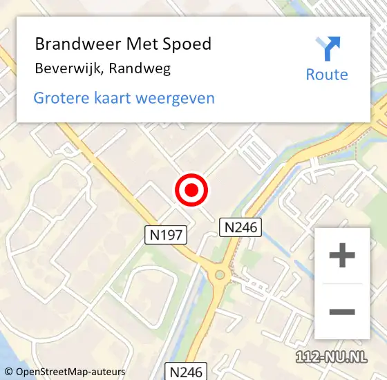 Locatie op kaart van de 112 melding: Brandweer Met Spoed Naar Beverwijk, Randweg op 8 februari 2020 20:59