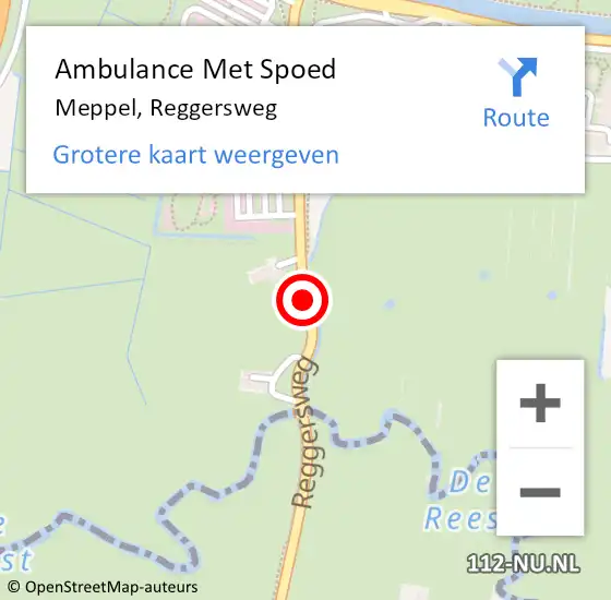 Locatie op kaart van de 112 melding: Ambulance Met Spoed Naar Meppel, Reggersweg op 8 februari 2020 23:13