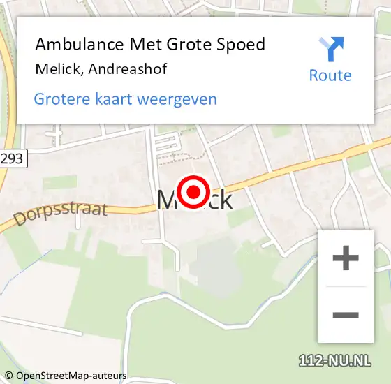 Locatie op kaart van de 112 melding: Ambulance Met Grote Spoed Naar Melick, Andreashof op 8 februari 2020 23:38