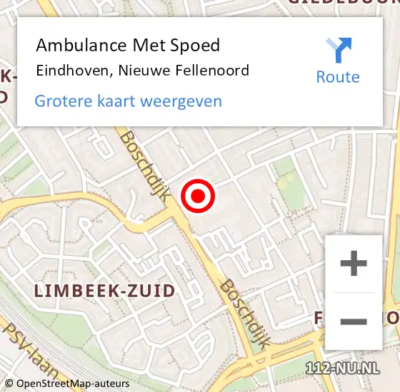 Locatie op kaart van de 112 melding: Ambulance Met Spoed Naar Eindhoven, Nieuwe Fellenoord op 9 februari 2020 01:41