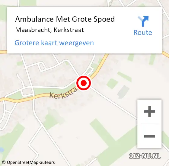 Locatie op kaart van de 112 melding: Ambulance Met Grote Spoed Naar Maasbracht, Kerkstraat op 9 februari 2020 02:41