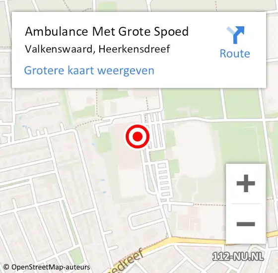 Locatie op kaart van de 112 melding: Ambulance Met Grote Spoed Naar Valkenswaard, Heerkensdreef op 9 februari 2020 10:00