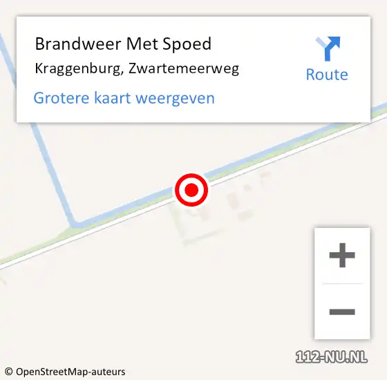 Locatie op kaart van de 112 melding: Brandweer Met Spoed Naar Kraggenburg, Zwartemeerweg op 9 februari 2020 10:59