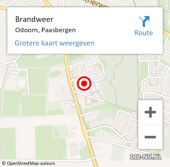 Locatie op kaart van de 112 melding: Brandweer Odoorn, Paasbergen op 9 februari 2020 11:29