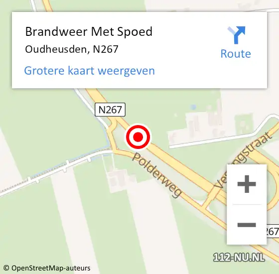 Locatie op kaart van de 112 melding: Brandweer Met Spoed Naar Oudheusden, N267 op 9 februari 2020 12:07