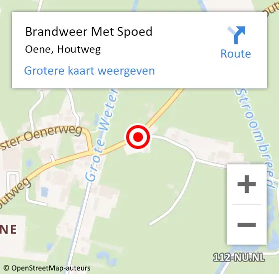 Locatie op kaart van de 112 melding: Brandweer Met Spoed Naar Oene, Houtweg op 9 februari 2020 12:42