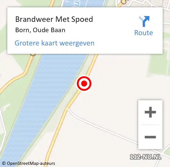 Locatie op kaart van de 112 melding: Brandweer Met Spoed Naar Born, Oude Baan op 9 februari 2020 12:47