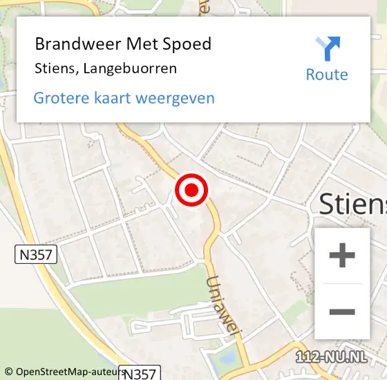 Locatie op kaart van de 112 melding: Brandweer Met Spoed Naar Stiens, Langebuorren op 9 februari 2020 12:48