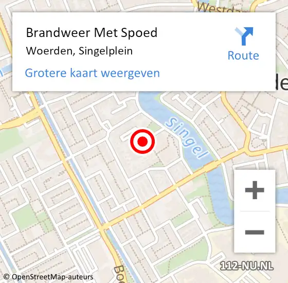 Locatie op kaart van de 112 melding: Brandweer Met Spoed Naar Woerden, Singelplein op 9 februari 2020 13:06